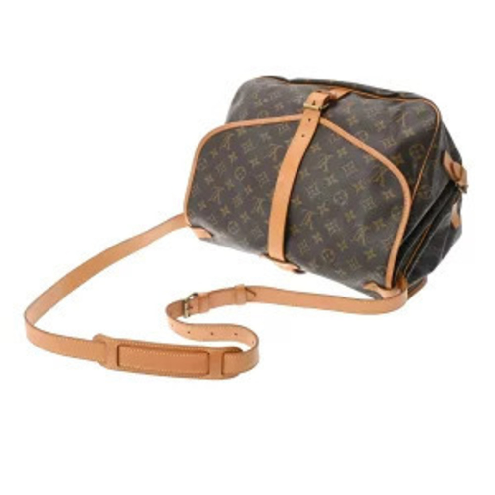 Louis Vuitton Shoulder Canvas Monogram Saumur Bag Brown - Picture 3 of 7